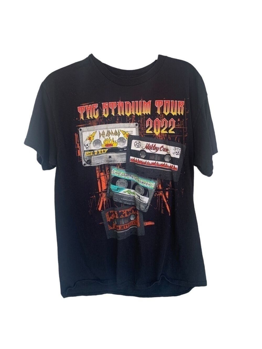 Motley Crue Def Leppard Joan Jett Concert T-shirt The Stadium Tour SzL